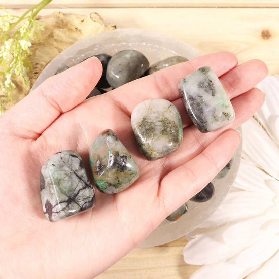 Emerald Tumbled Stones (Grade B) - Emerald Crystal