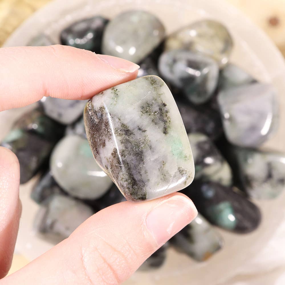 Emerald Tumbled Stones (Grade B) - Emerald Crystal