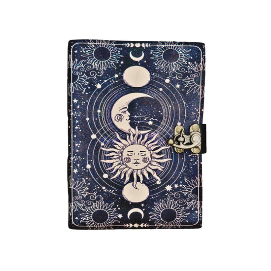 Celestial Bond Blank Leather Journal (5 x 7 in.)