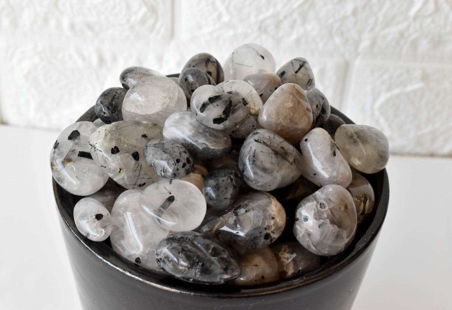 1Pc Black Rutile Tumbled Stone ~ Healing Tumble Stones