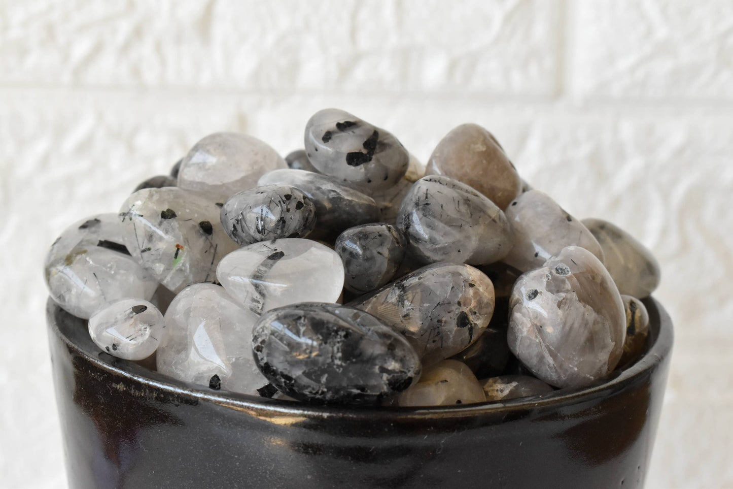 1Pc Black Rutile Tumbled Stone ~ Healing Tumble Stones