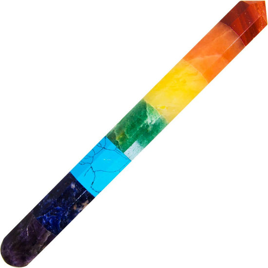 Gemstone Faceted Massage Wand - Large - Chakras