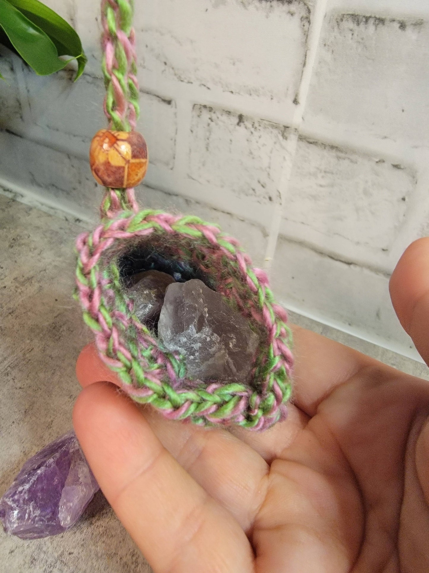 Healing Crystal Pouch Necklace