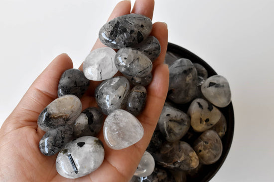 1Pc Black Rutile Tumbled Stone ~ Healing Tumble Stones