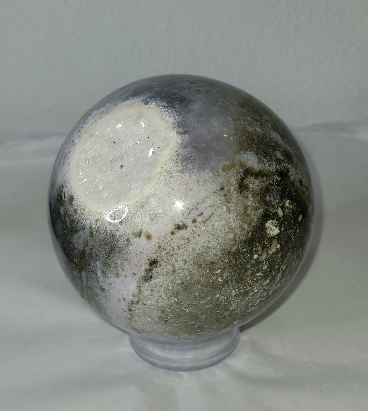 Ocean Jasper Sphere with Druzy