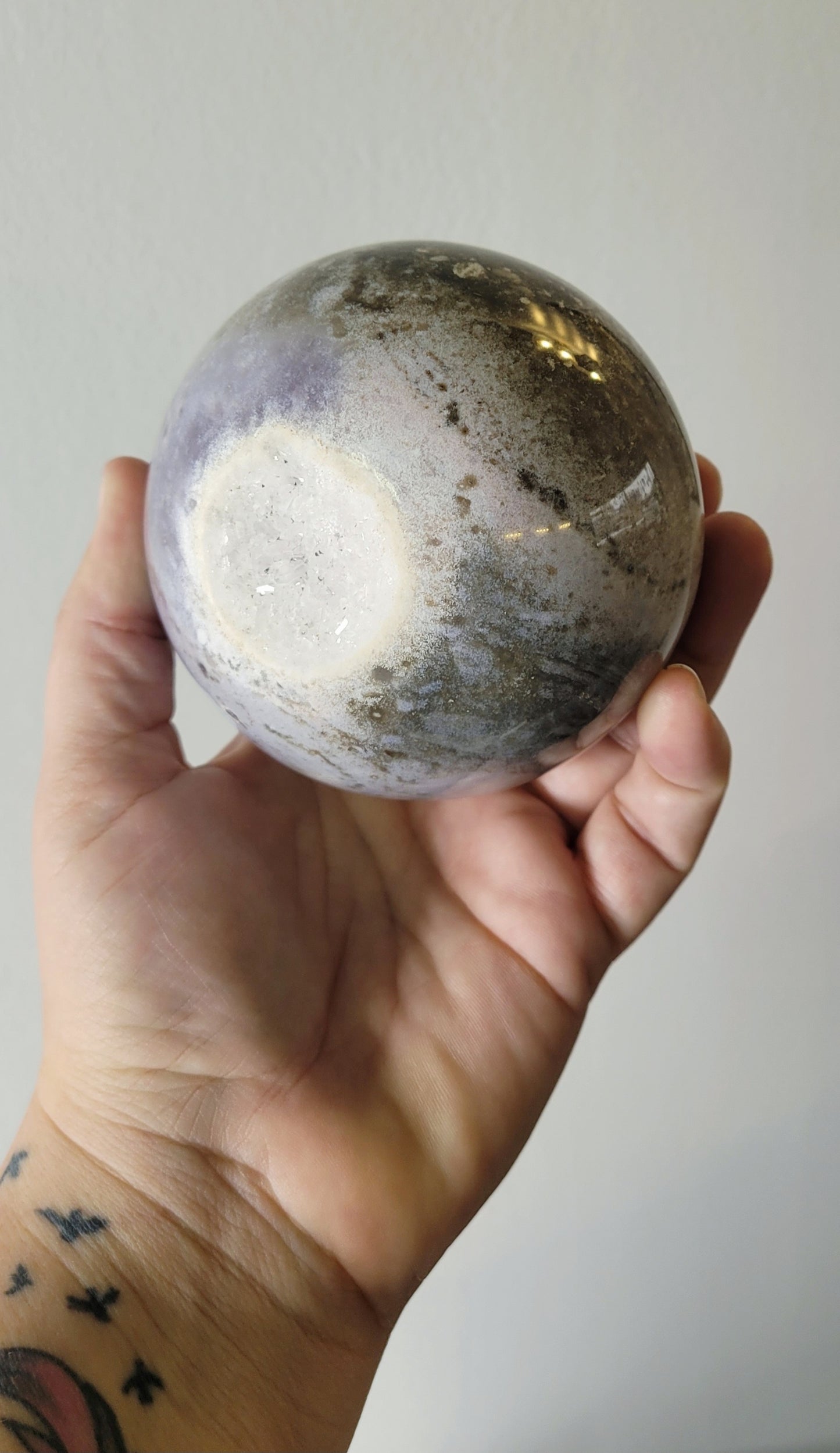 Ocean Jasper Sphere with Druzy