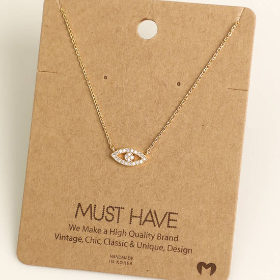 Pave Evil Eye Necklace