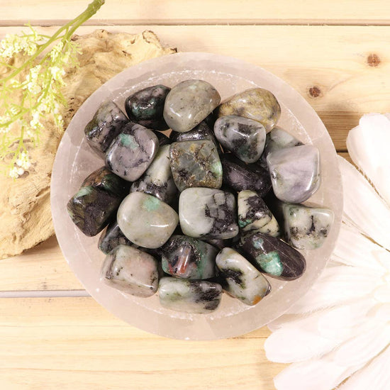 Emerald Tumbled Stones (Grade B) - Emerald Crystal