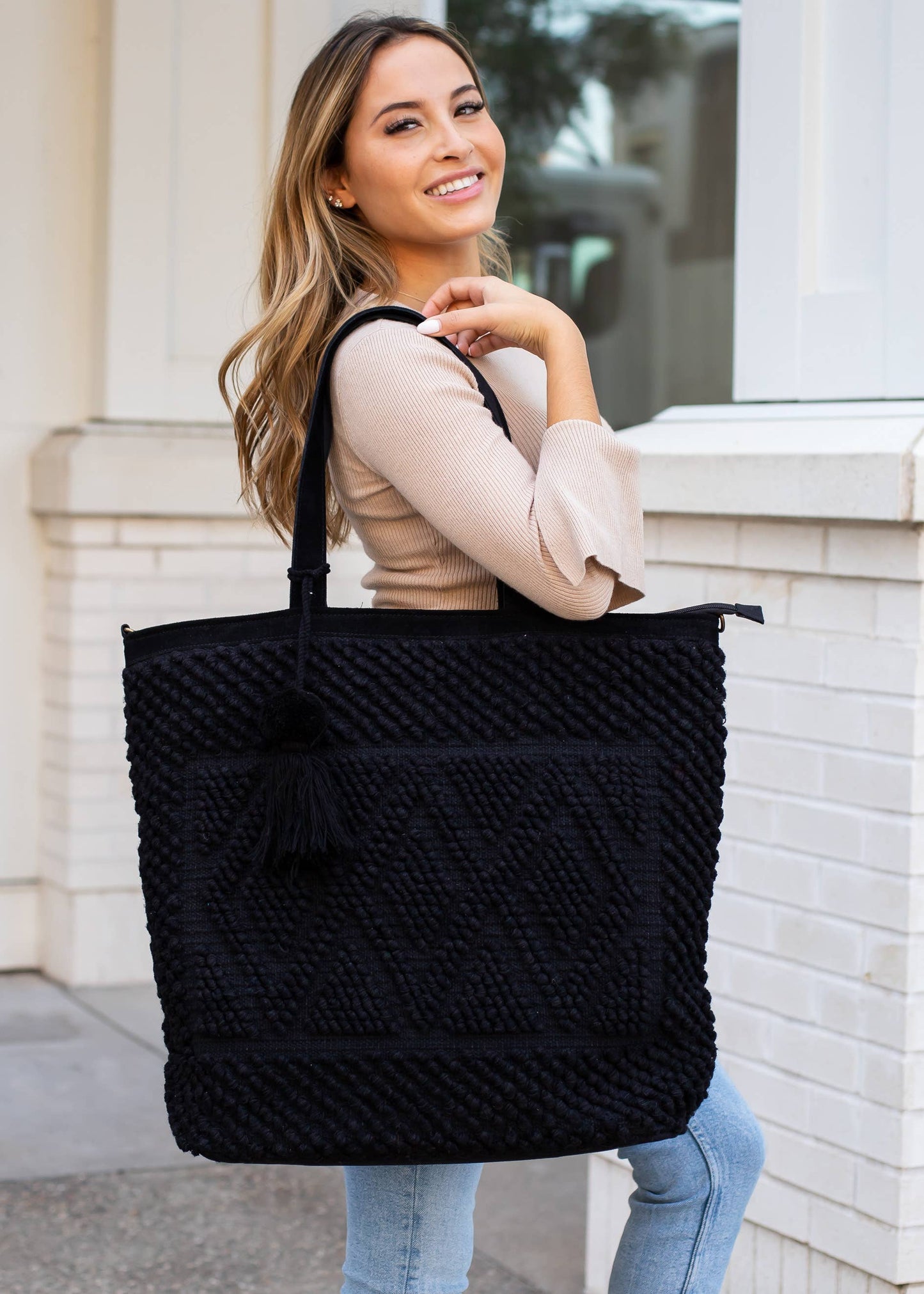 Black Diamond Pattern Tote