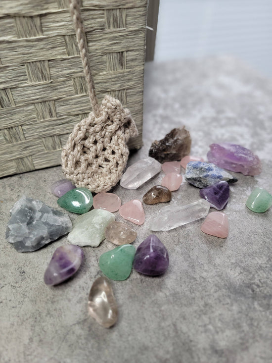 Healing Crystal Pouch Necklace