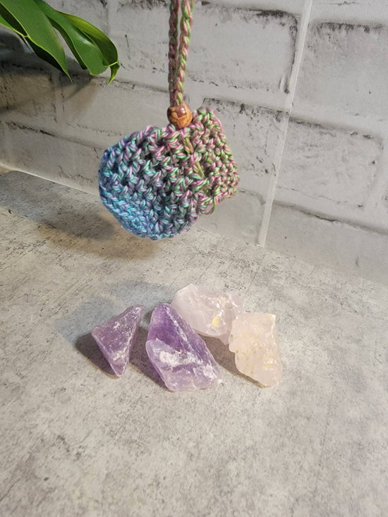 Healing Crystal Pouch Necklace