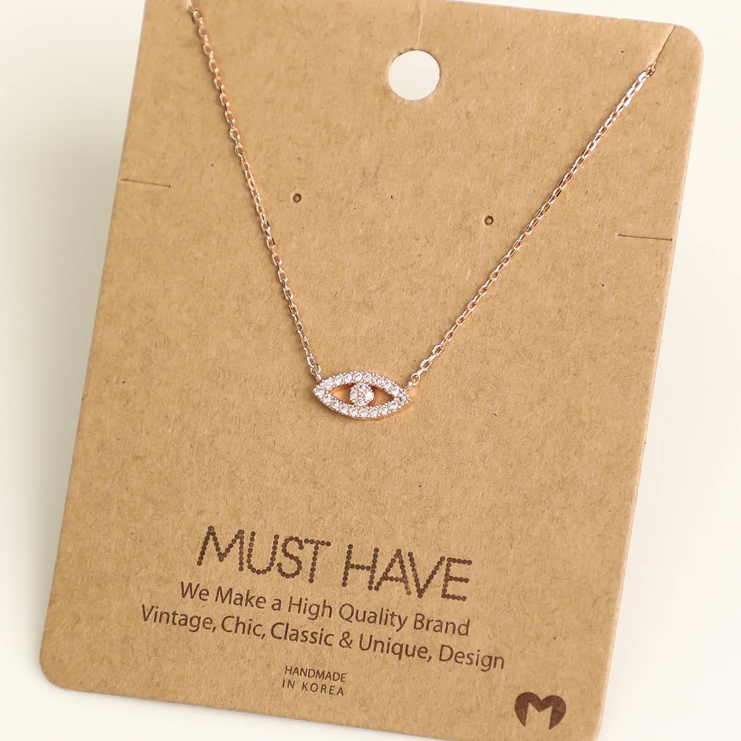 Pave Evil Eye Necklace