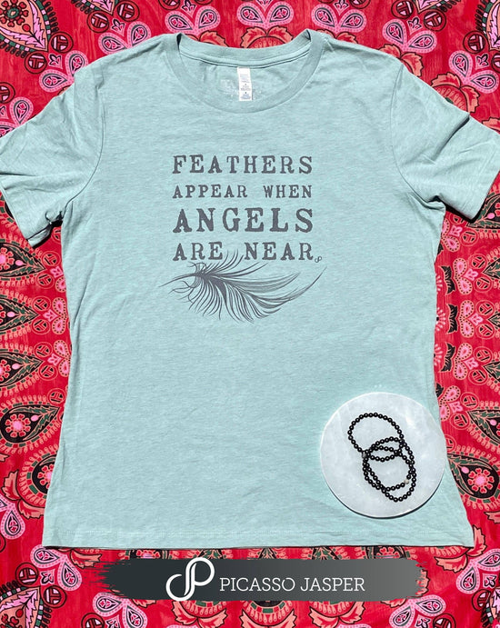 Feathers Appear When Angels Are Near, 99% Cotton, Crewneck