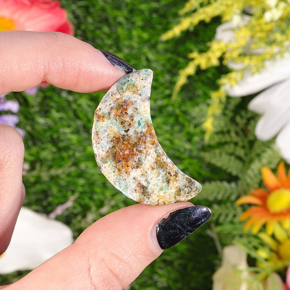 Amazonite Biotite Mini Half Moon - Amazonite Decor