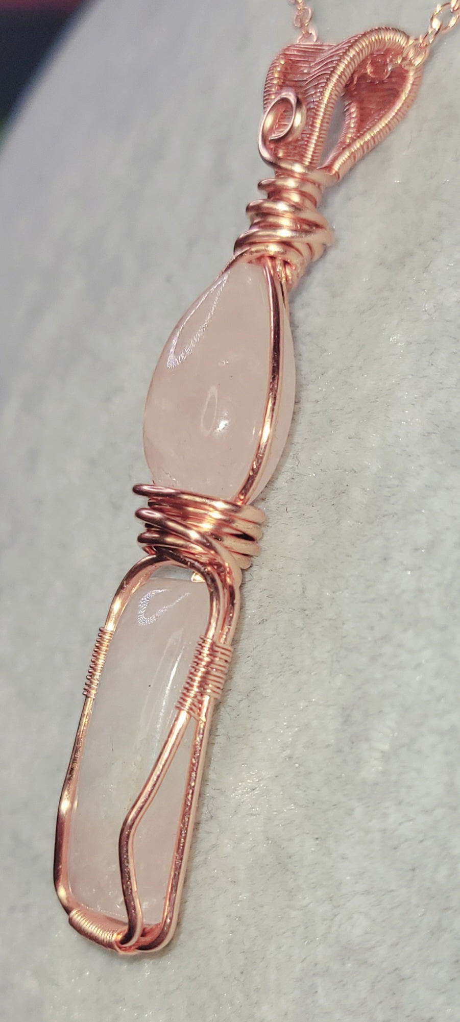 Morganite Pendent
Handwrapped in Copper