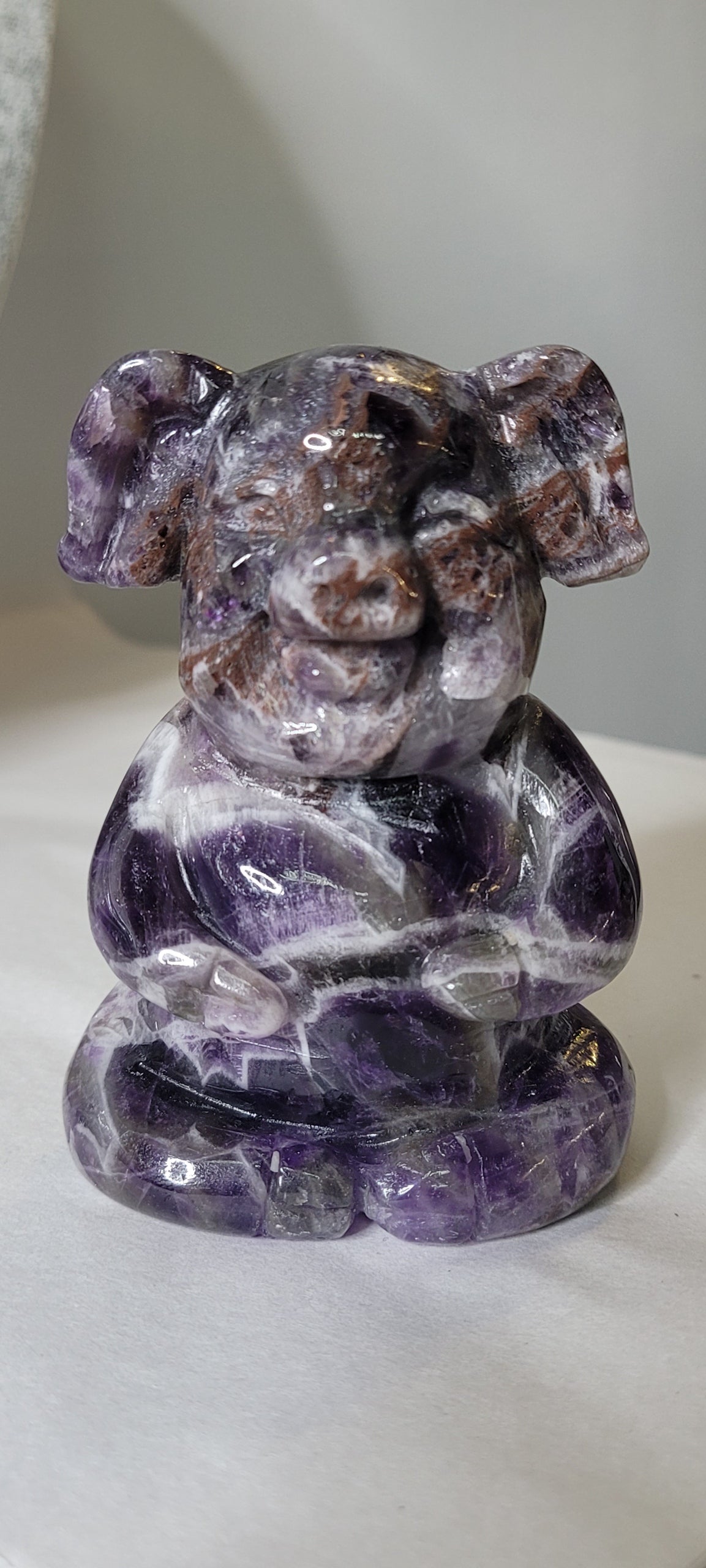 3.7" Cute Chevron Amethyst Pig