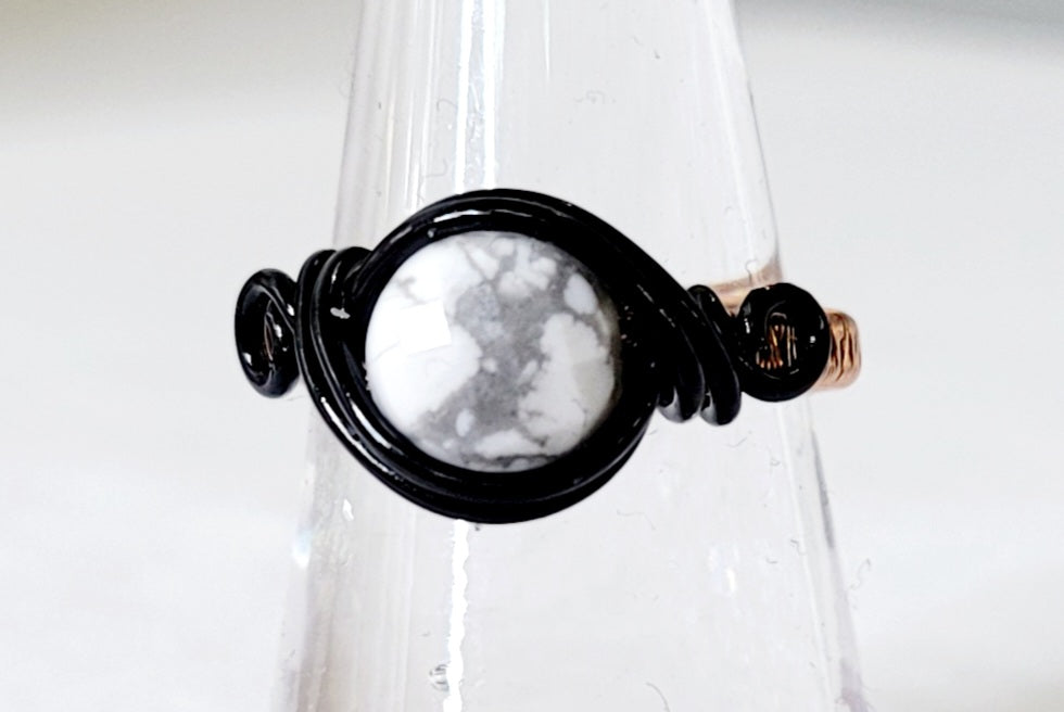 Howlite Wire Wrapped Ring
