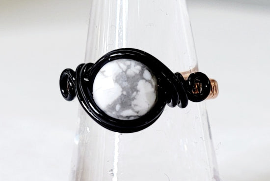 Howlite Wire Wrapped Ring