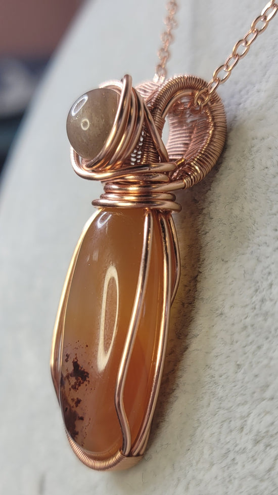 Carnelian with Black Moonstone
Handwrapped