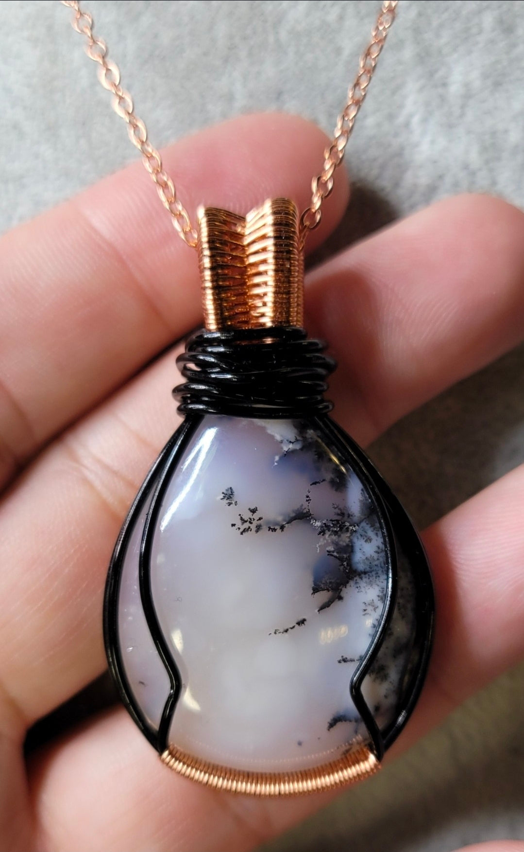 Dendritic Opal Pendant Wire Wrap