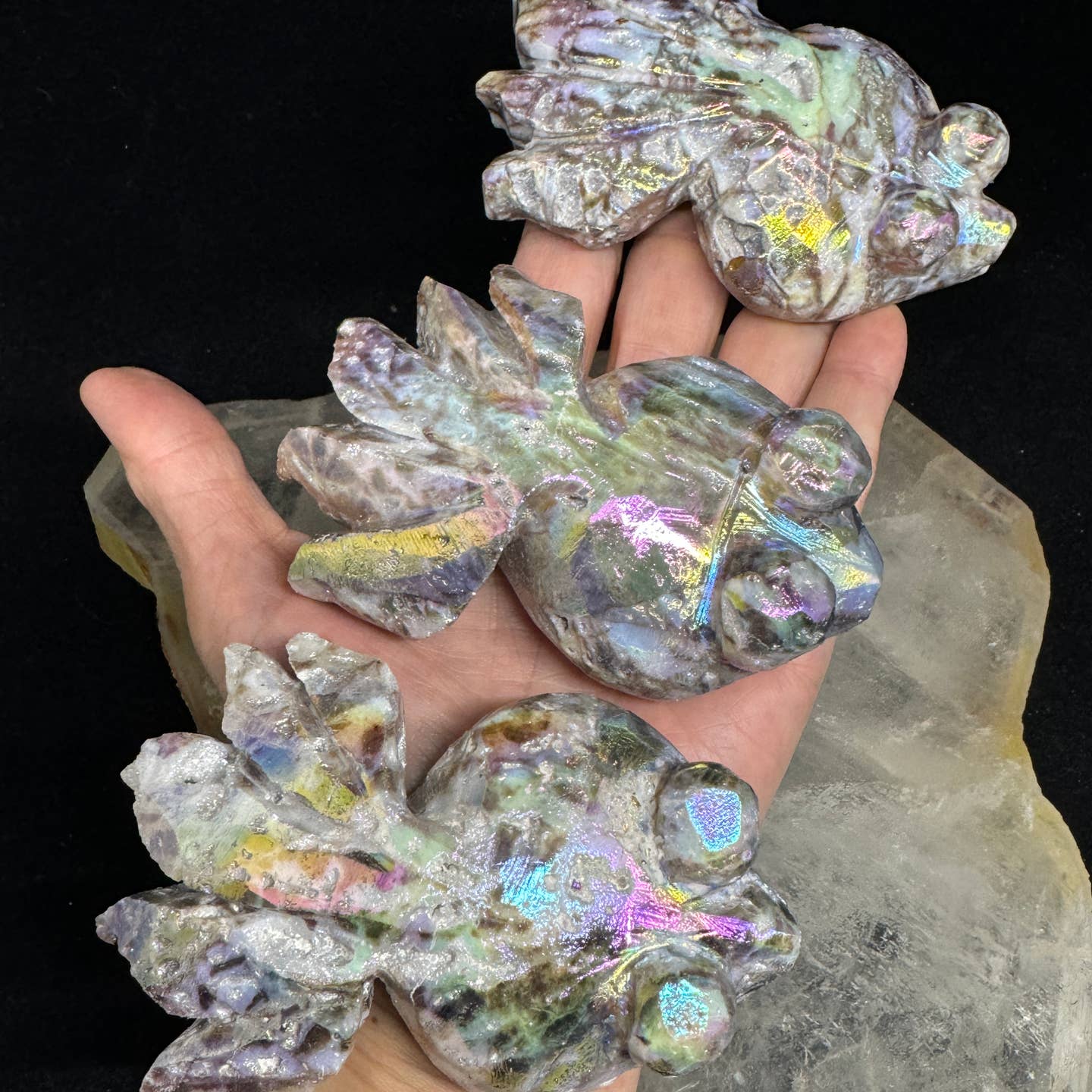 3.8" Cute Angel Aura Sphalerite Goldfish