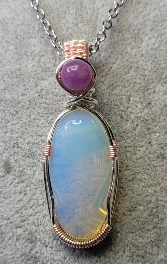 Opalite with Lepidolite
Handwrapped