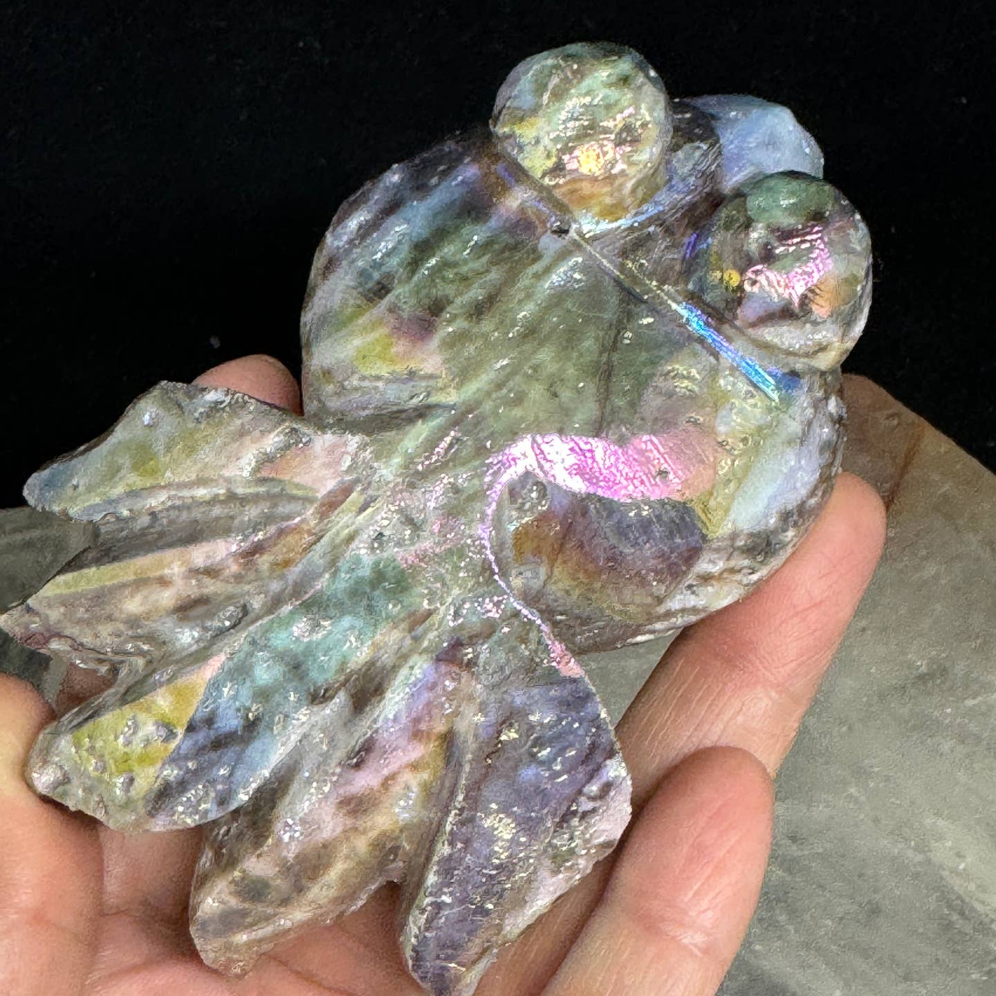 3.8" Cute Angel Aura Sphalerite Goldfish