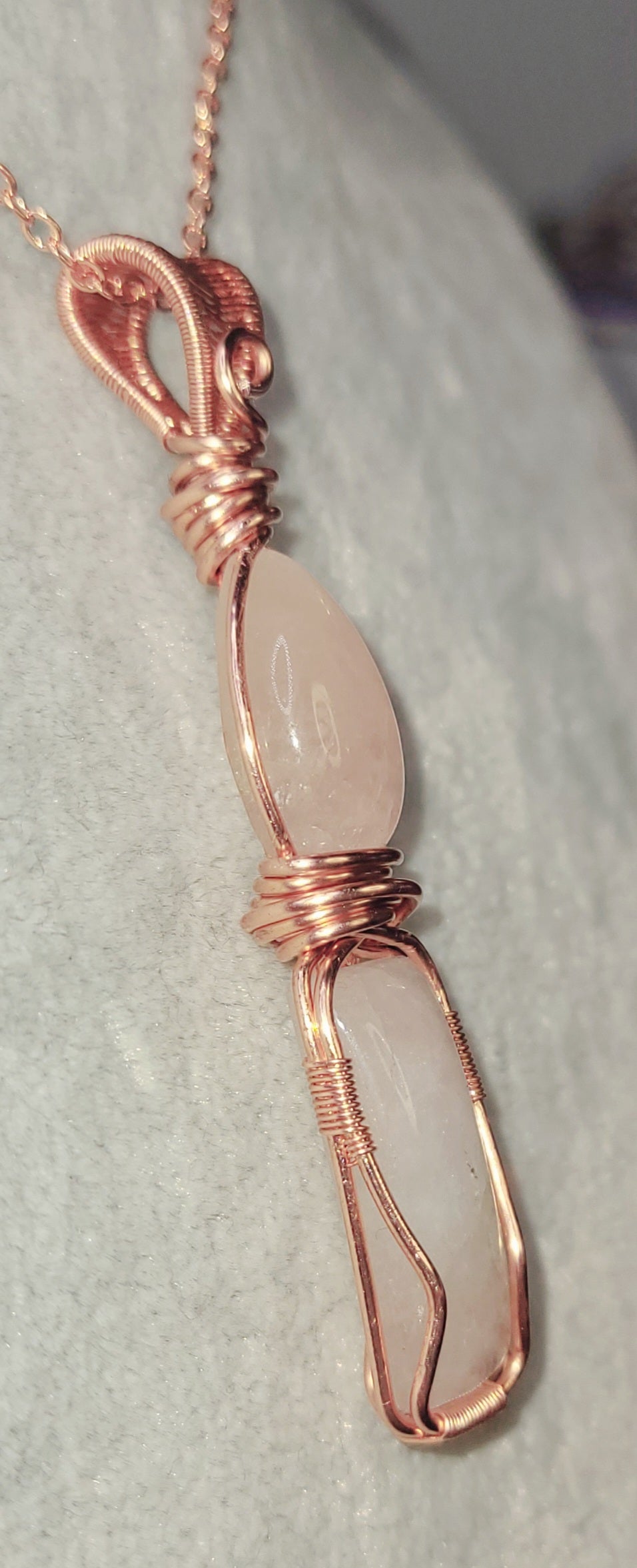 Morganite Pendent
Handwrapped in Copper