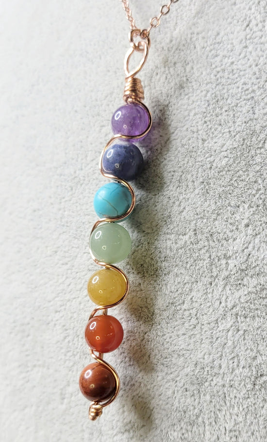 Chakra Pendant
Hand wrapped in Copper