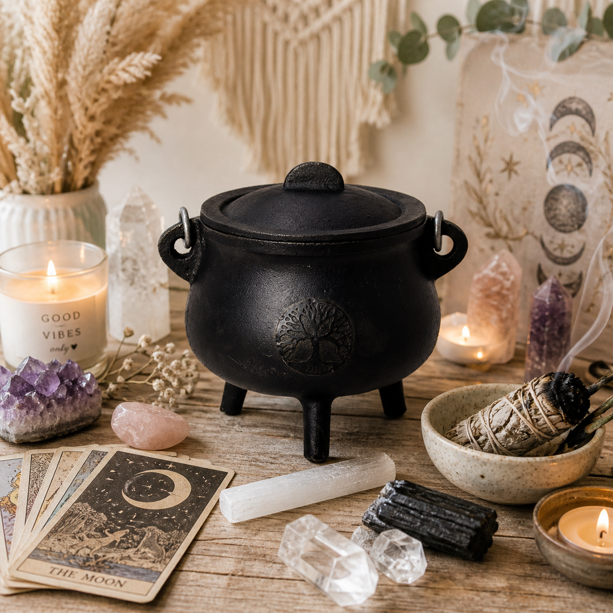 Cast Iron Cauldron - Tree of Life (6 in.)