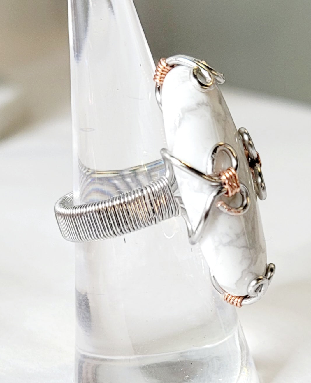 Howlite Ring Wire Wrapped