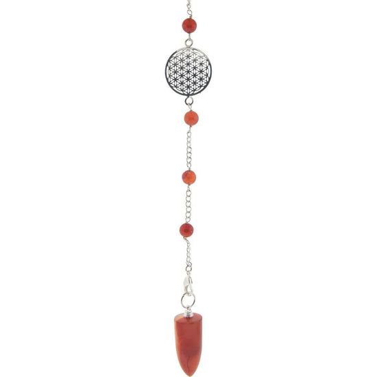 Gemstone Pendulum Flower of Life - Carnelian