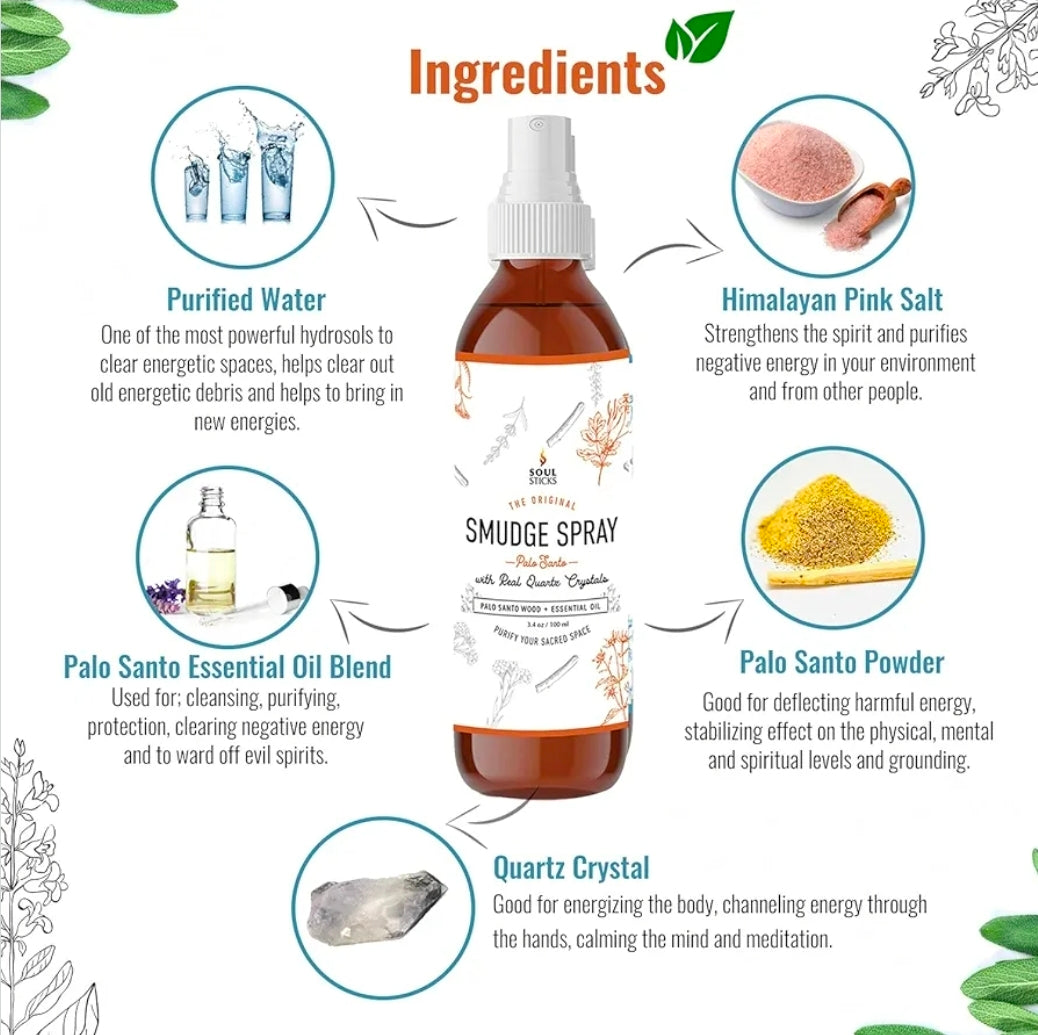 Soul Sticks - Palo Santo Smudge Spray (3.5 oz)