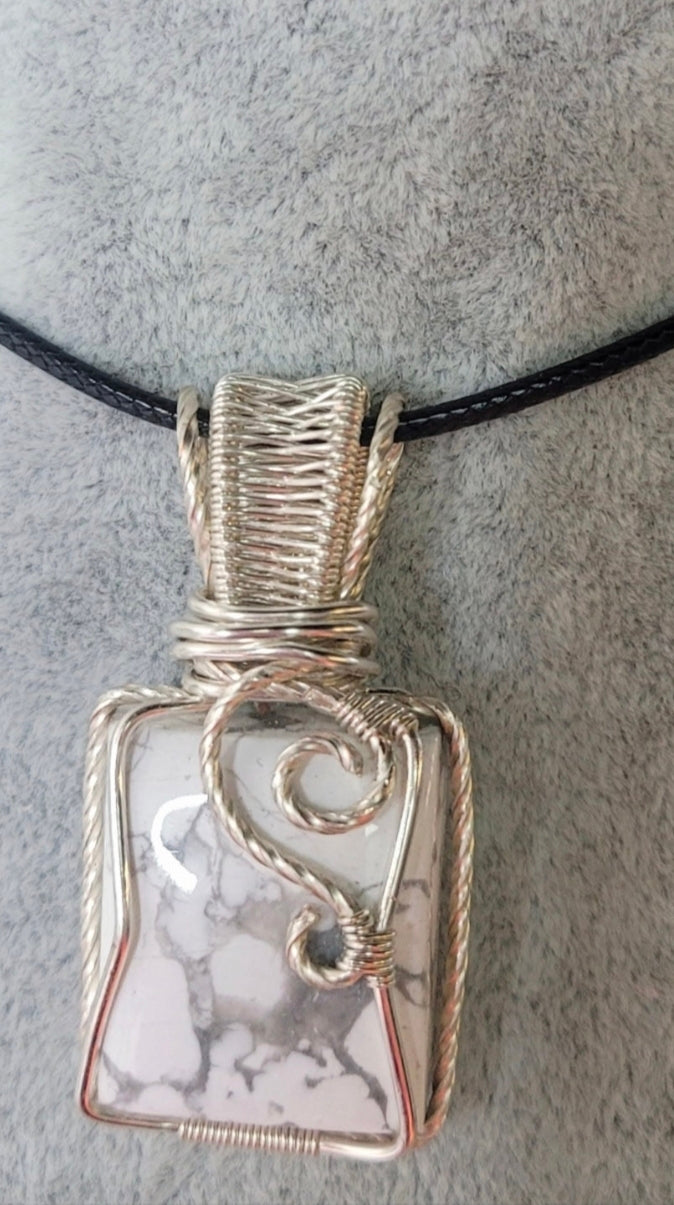 Howlite Pendant  and Ring Set