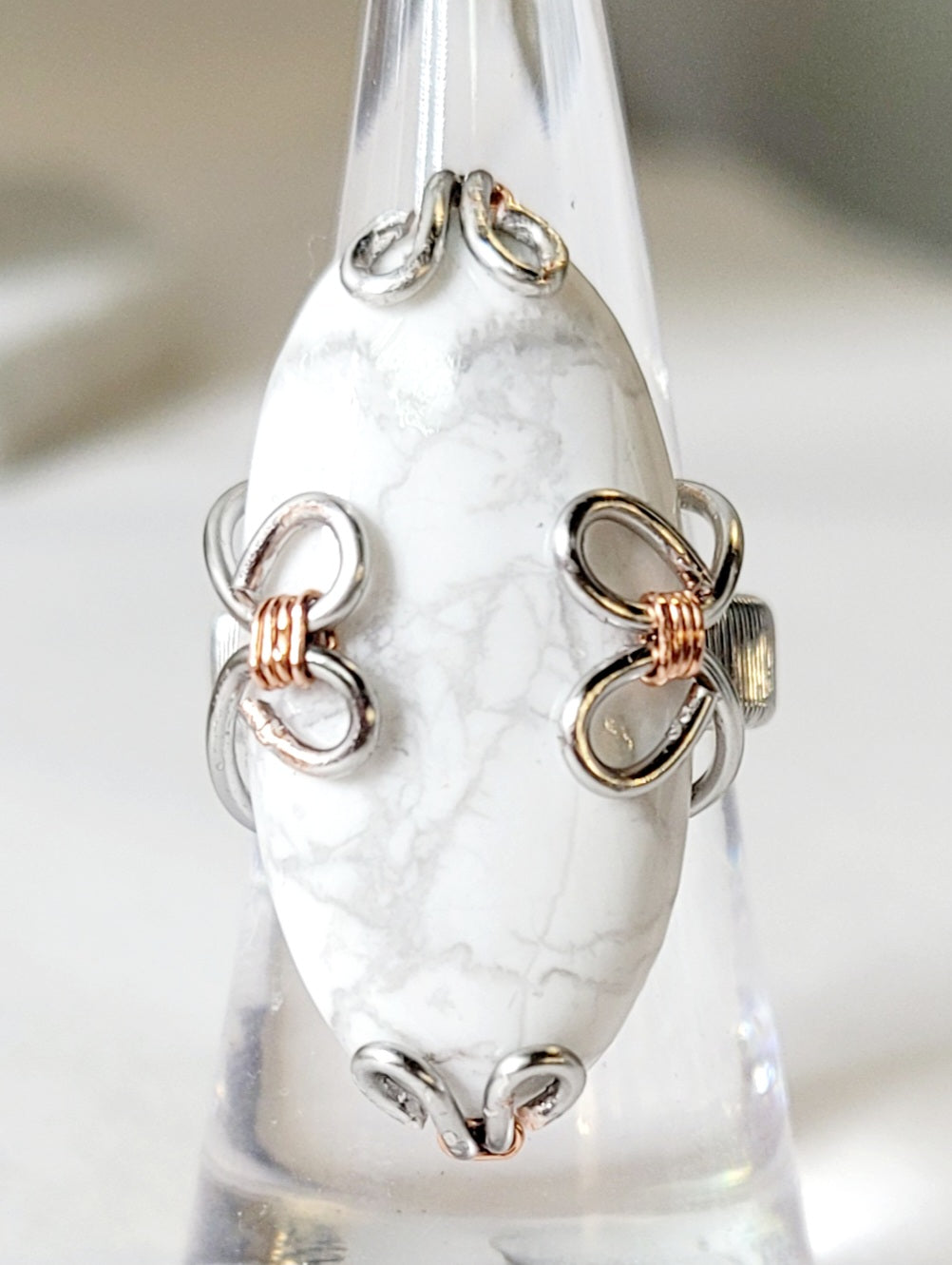 Howlite Ring Wire Wrapped