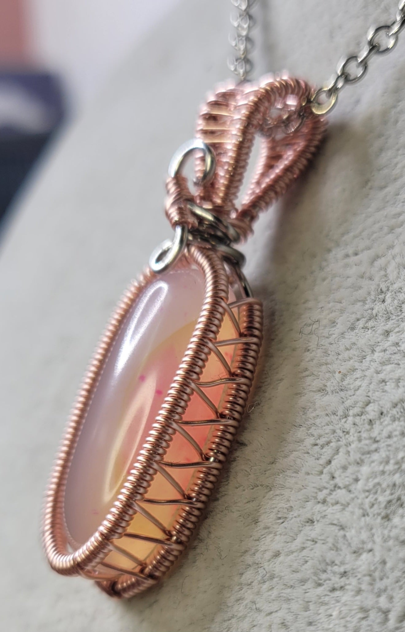Dyed Agate Pendant Wire Wrapped