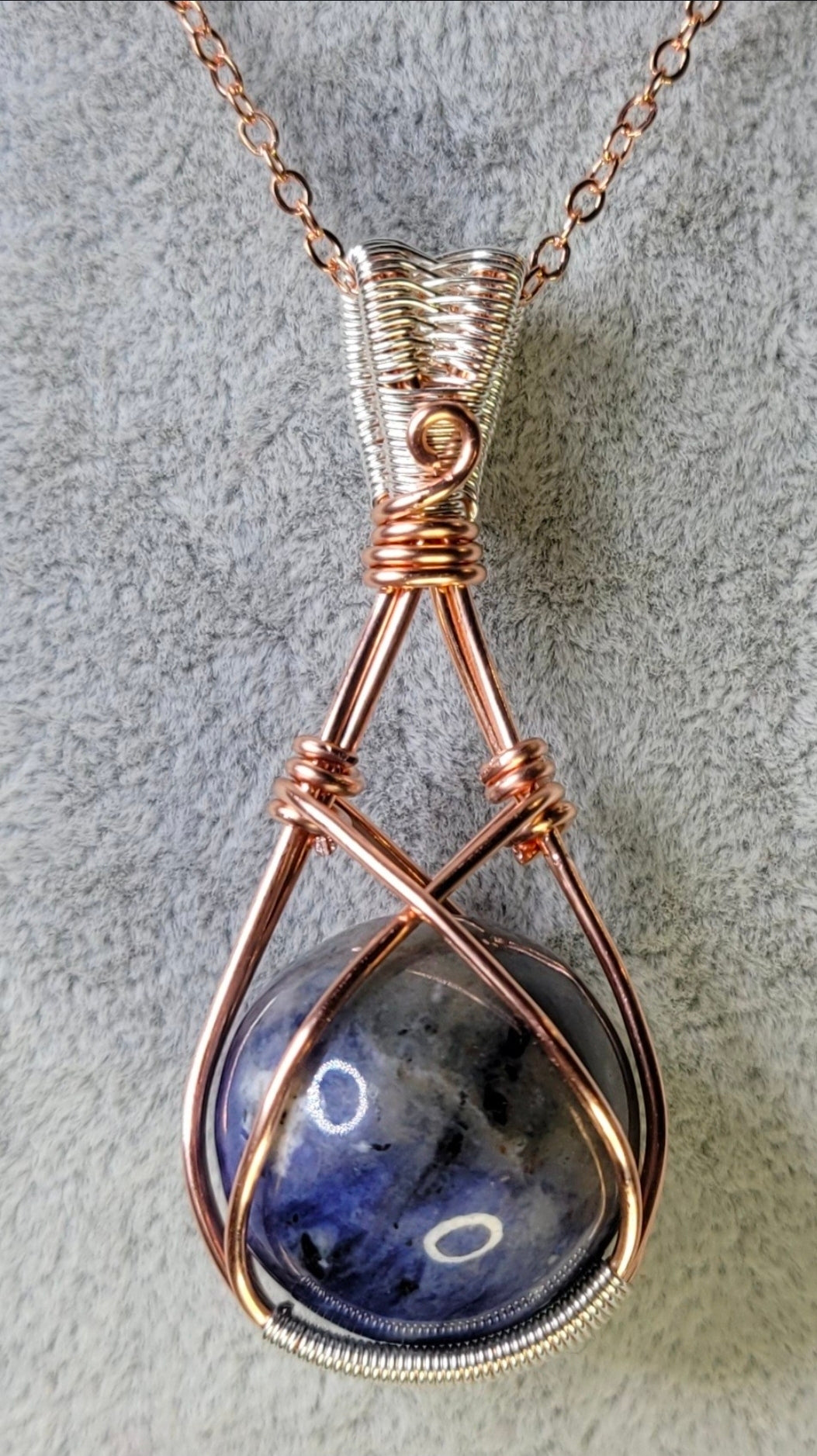 Sodalite Fidgit Pendant Wire Wrapped