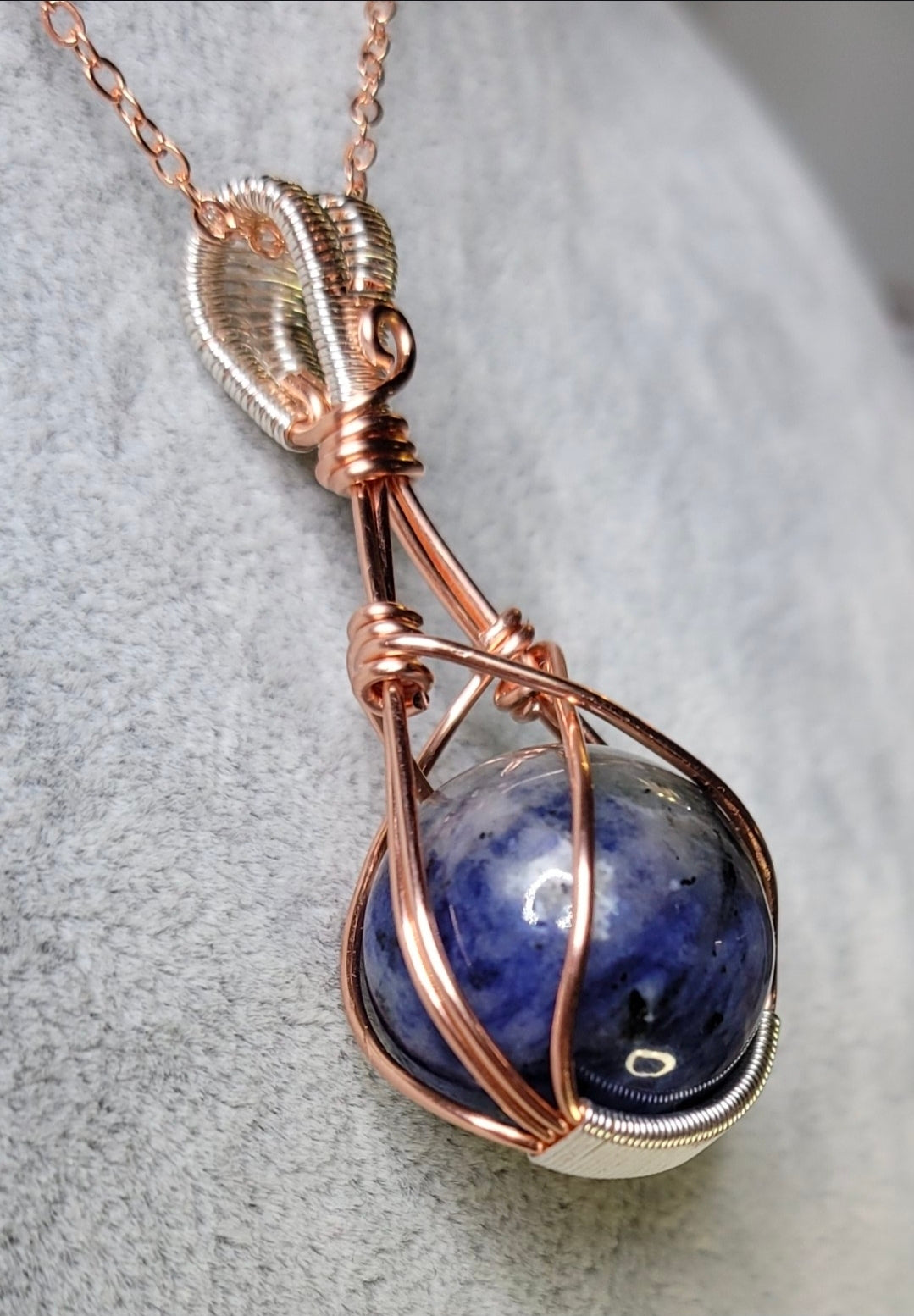 Sodalite Fidgit Pendant Wire Wrapped