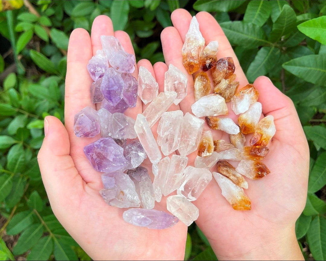 Amethyst, Citrine & Clear Quartz Points