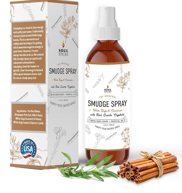 Soul Sticks - White Sage & Cinnamon Smudge Spray (3.5 oz)