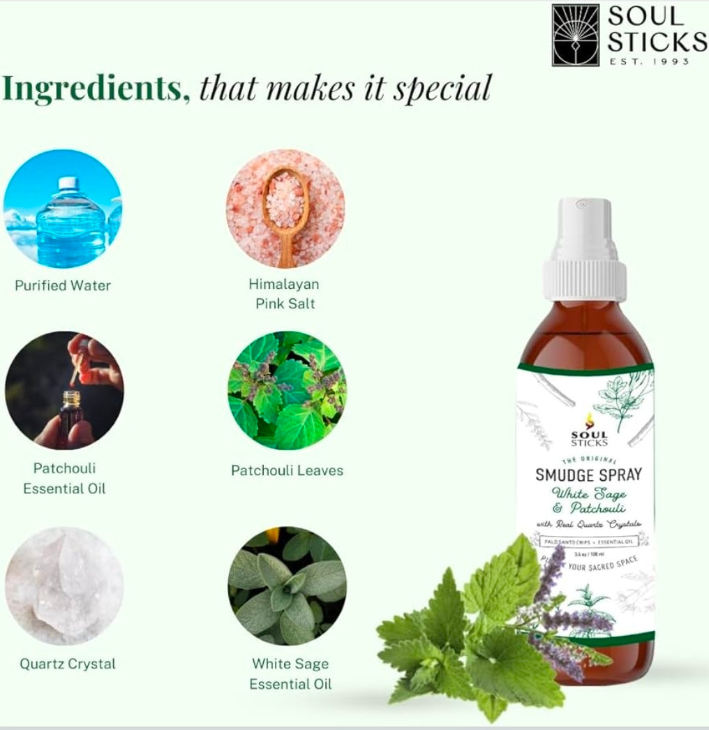 Soul Sticks - White Sage & Patchouli Smudge Spray (3.5 oz)