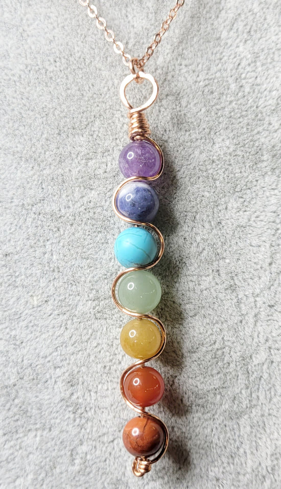 Chakra Pendant
Hand wrapped in Copper