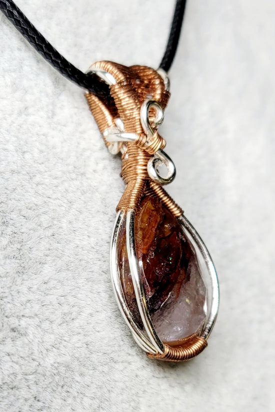 Fire Quartz Pendent Wire Wrapped