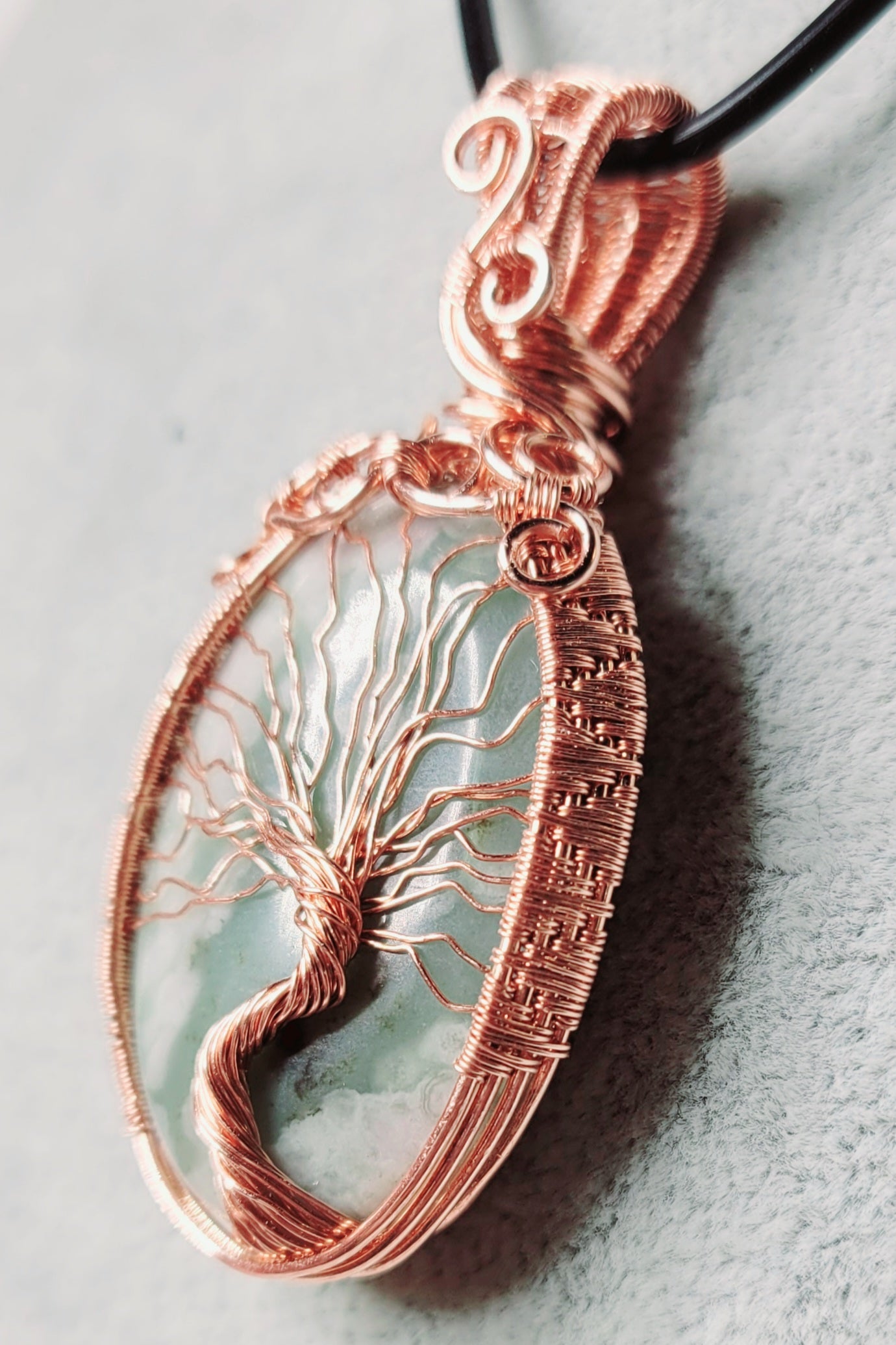 Peace Jade Tree of Life Pendant
Hand wrapped in Copper