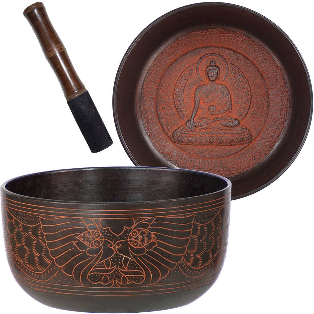 Embossed Singing Bowl 7.75" - Medecine Buddha (Each)