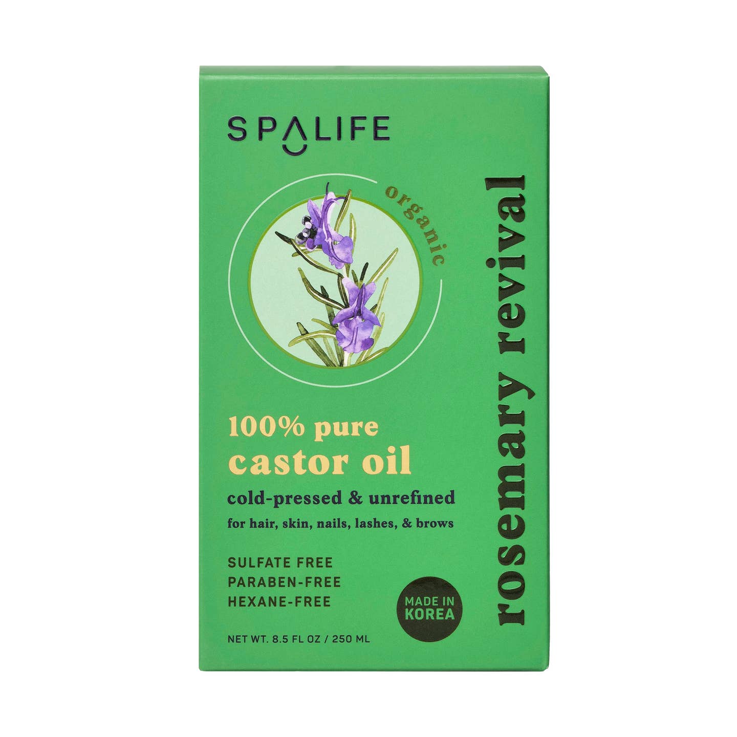 100% Pure Organic Castor Oil with Rosemary Extract