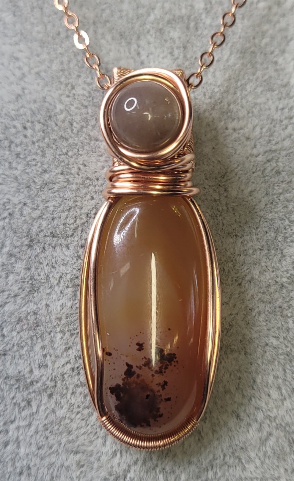 Carnelian with Black Moonstone
Handwrapped