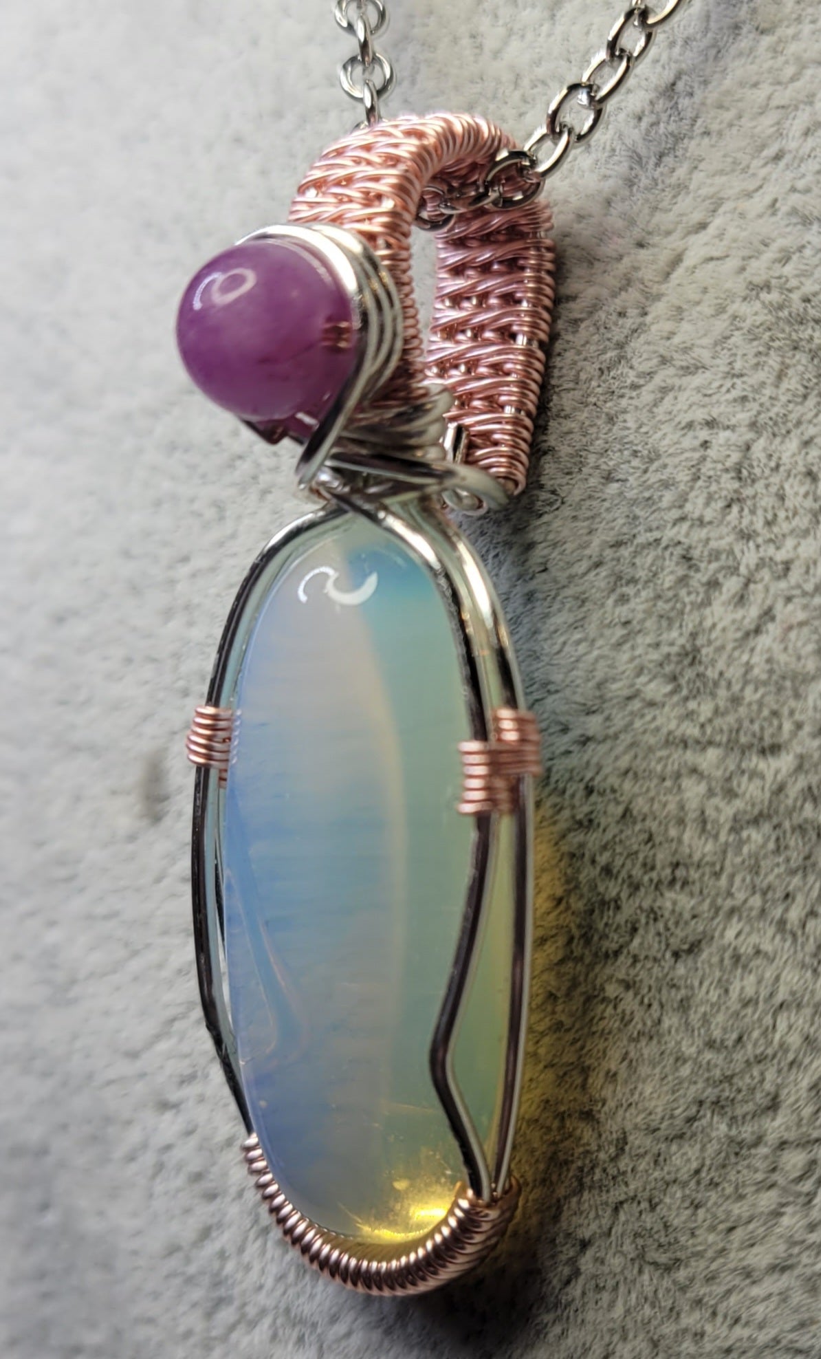 Opalite with Lepidolite
Handwrapped