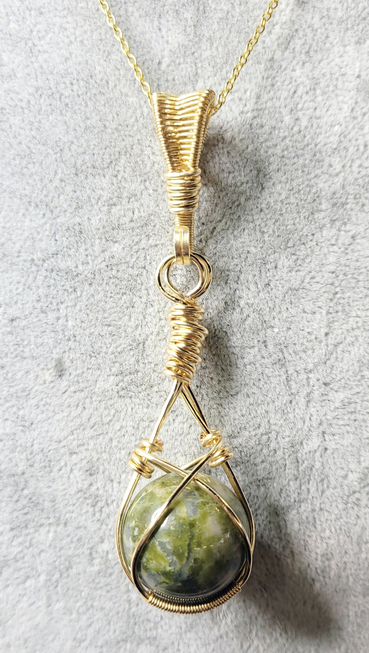 Pendant Set - Malachite & Unakite