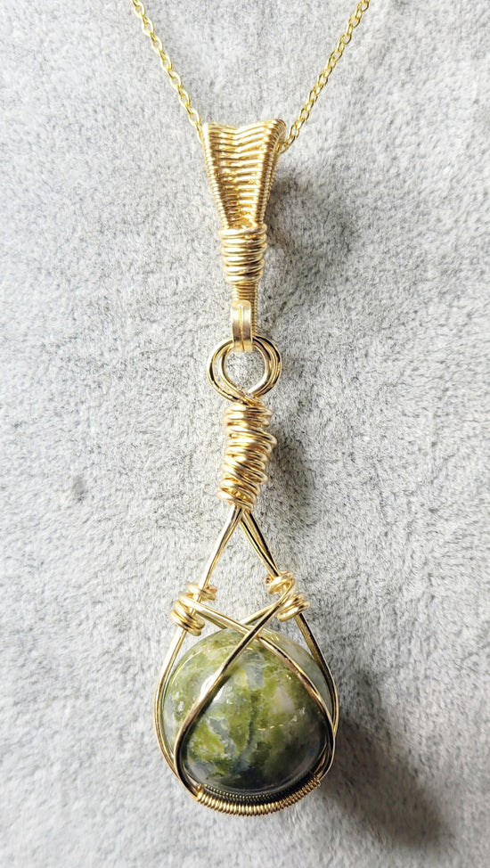 Pendant Set - Malachite & Unakite